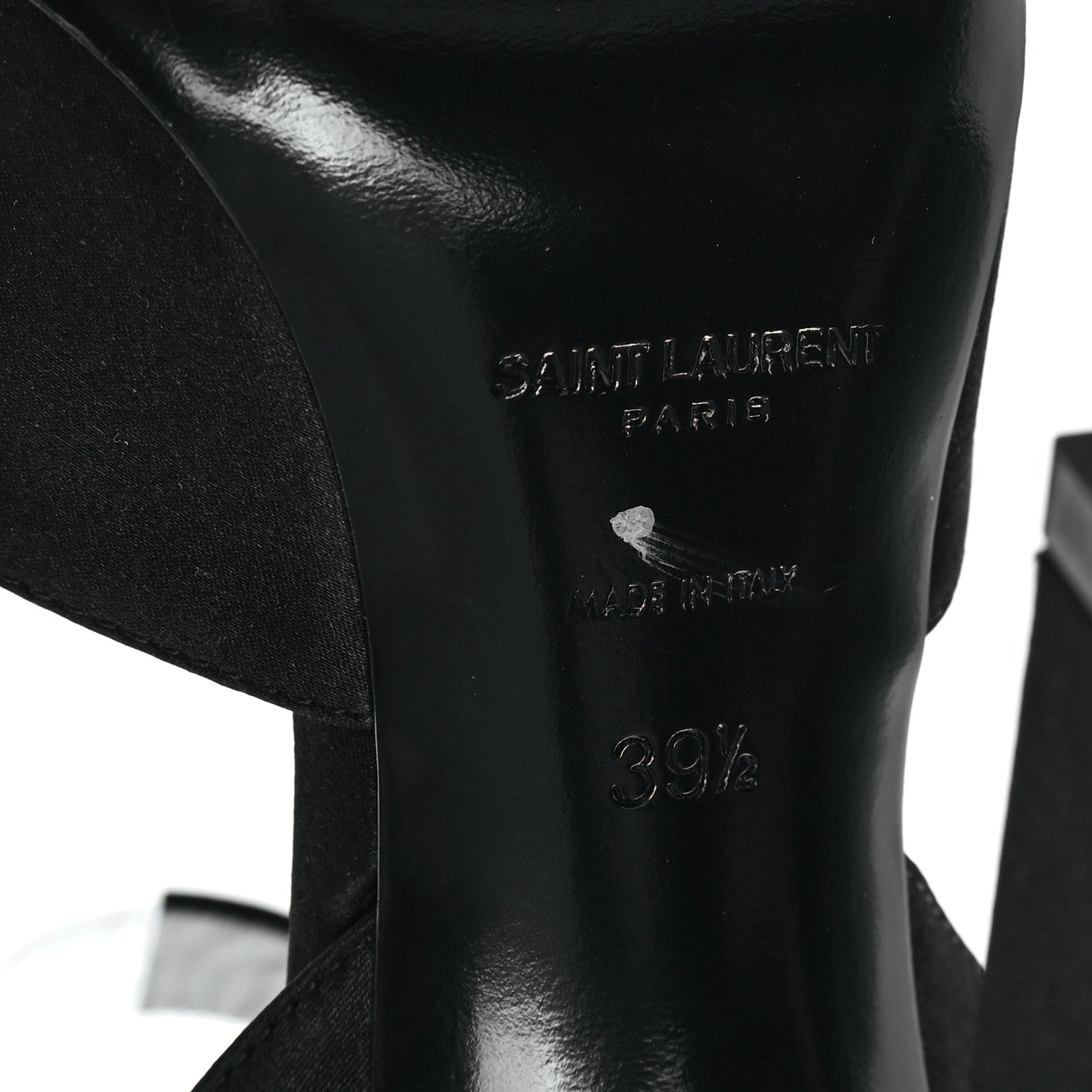 Saint Laurent Crepe Satin Crystal Buckle Claude 110 Slingback Pumps 38 Black 7 of 10