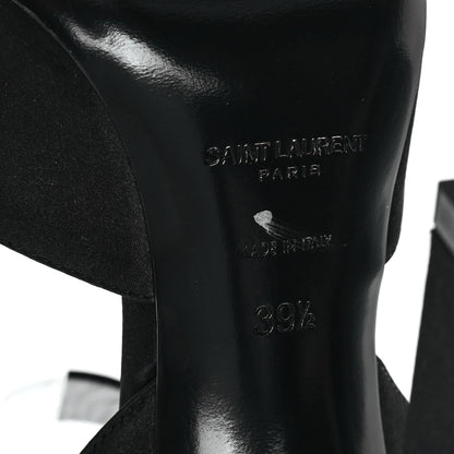 Saint Laurent Crepe Satin Crystal Buckle Claude 110 Slingback Pumps 38 Black 7 of 10
