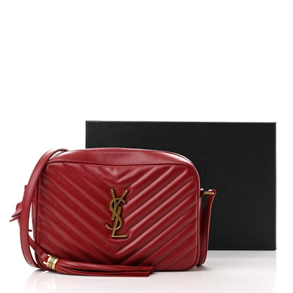 Saint Laurent Calfskin Matelasse Monogram Lou Camera Bag Red 12 of 12