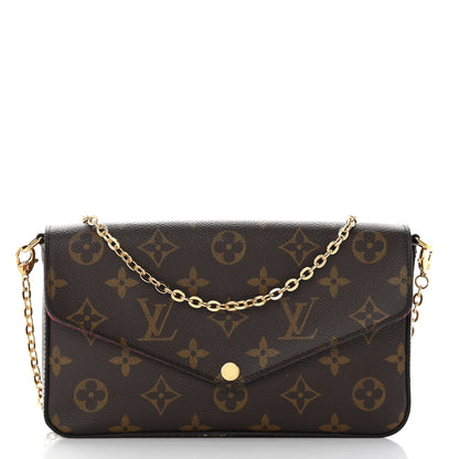 Louis Vuitton Monogram Pochette Felicie Chain Wallet Fuchsia 3 of 12
