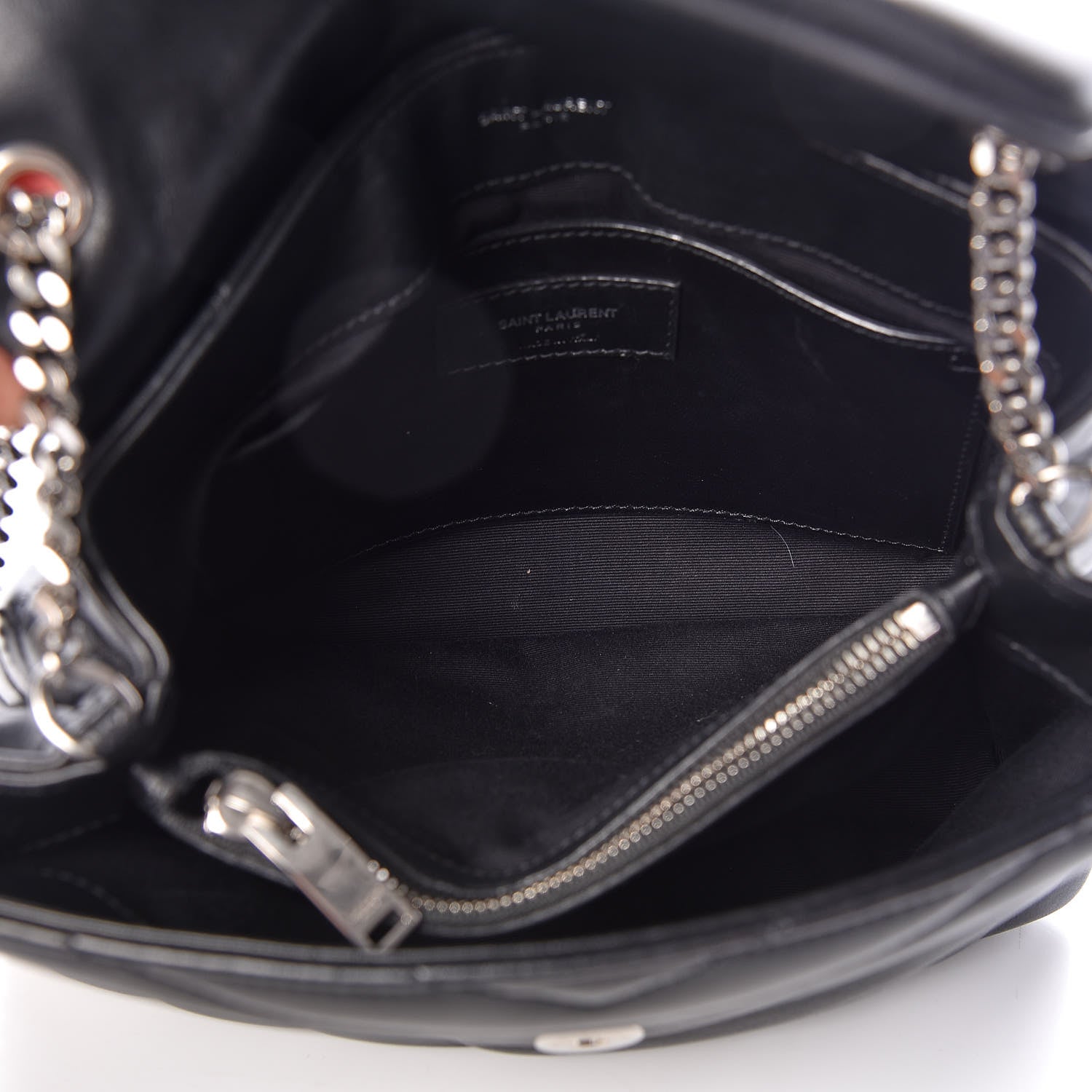 Saint Laurent Calfskin Y Quilted Monogram Small Loulou Chain Satchel Black 6 of 10