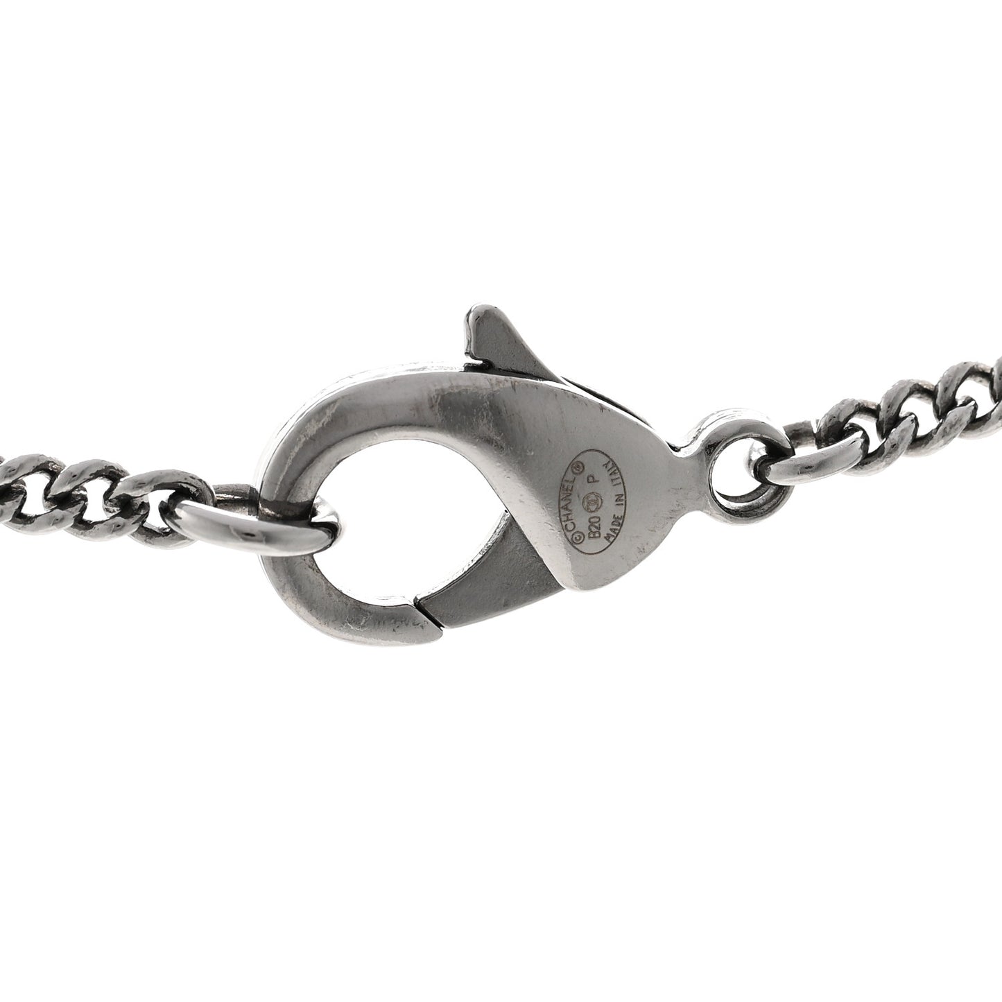 Metal Crystal Ruthenium Dog Tag Charm Necklace Black