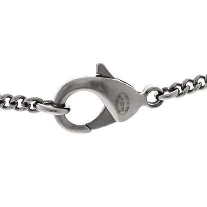 Chanel Metal Crystal Ruthenium Dog Tag Charm Necklace Black 5 of 6