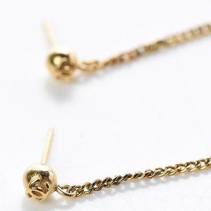Chanel CC Drop Earrings Matte Gold 3 of 6