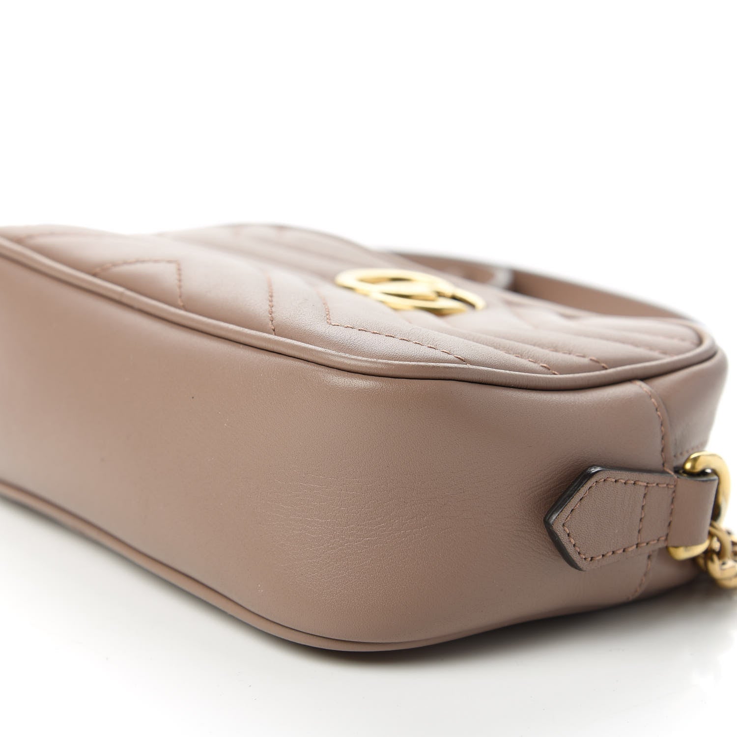 Gucci Calfskin Matelasse Mini GG Marmont Chain Shoulder Bag Porcelain Rose 7 of 11