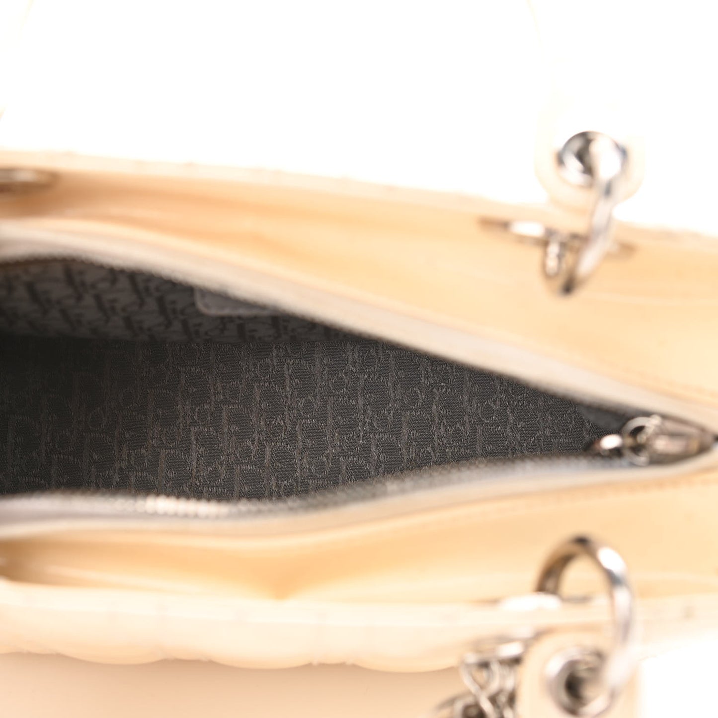 Patent Cannage Medium Lady Dior White