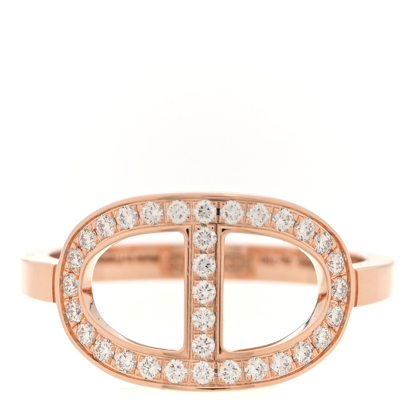 18K Rose Gold Diamond MM Chaine d'Ancre Contour Ring 50 5.25