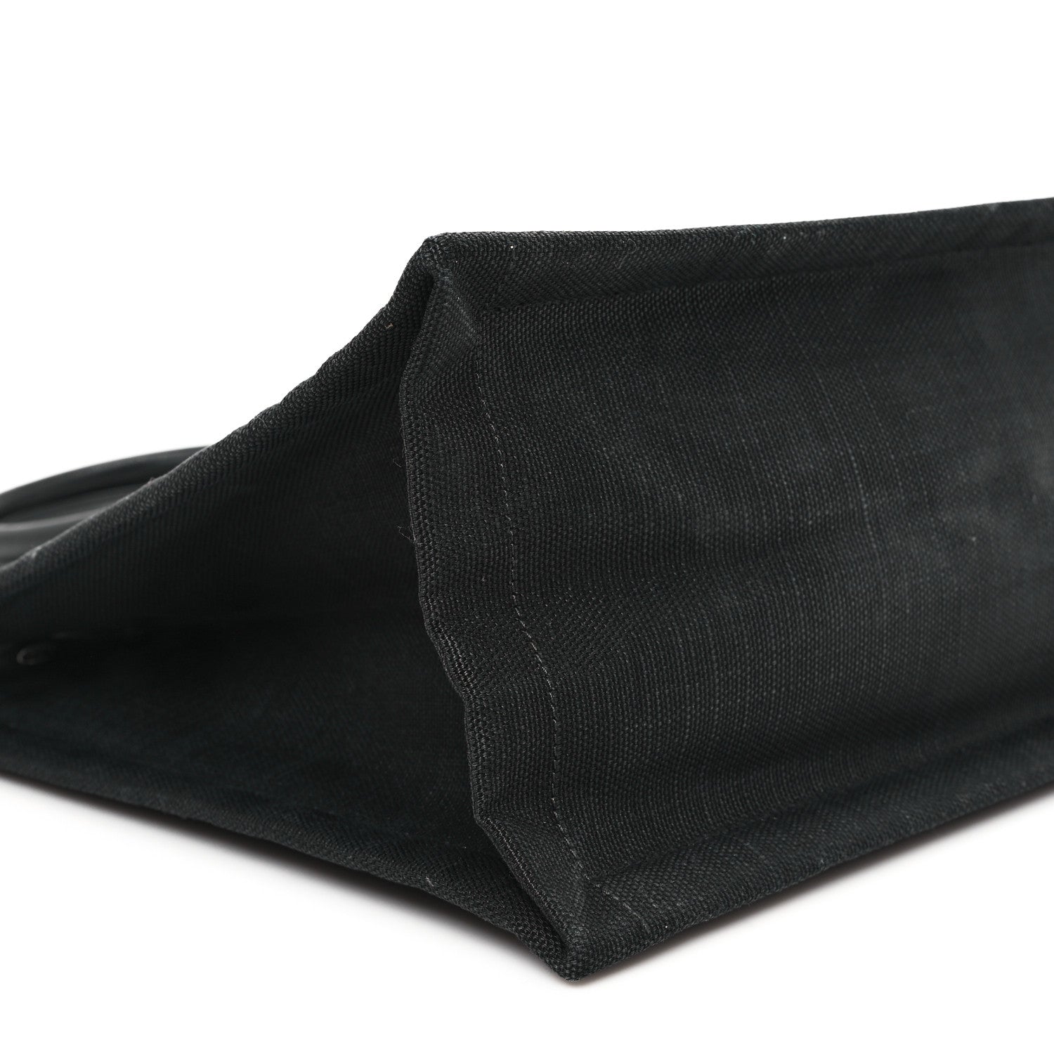Saint Laurent Raffia Linen Calfskin Rive Gauche Tote Black 9 of 10