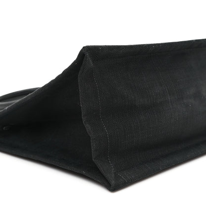 Saint Laurent Raffia Linen Calfskin Rive Gauche Tote Black 9 of 10