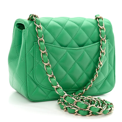 Chanel Lambskin Quilted Mini Square Flap Green 3 of 10