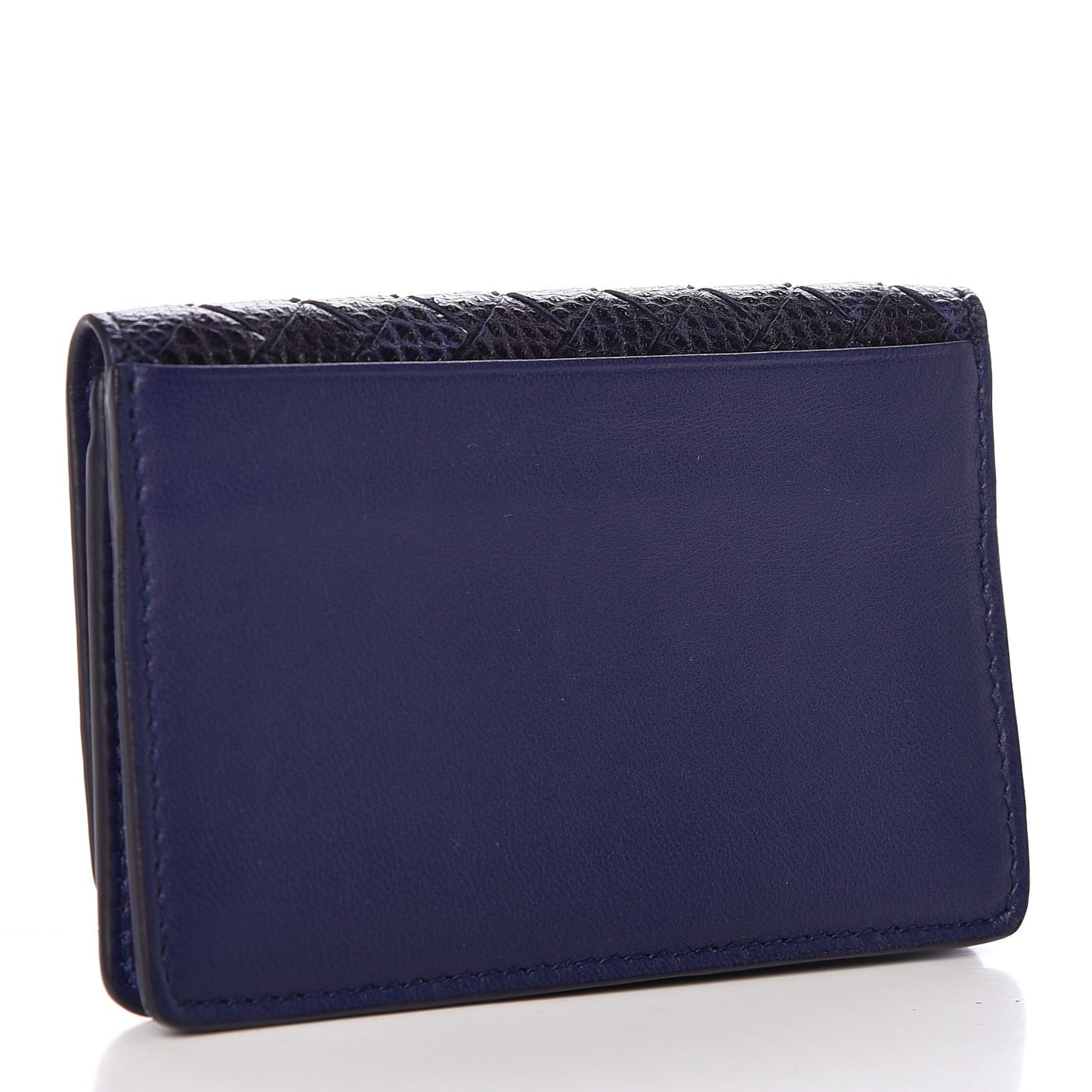 Nappa Intrecciato Ayers Intrecciato Card Case Dark Blue