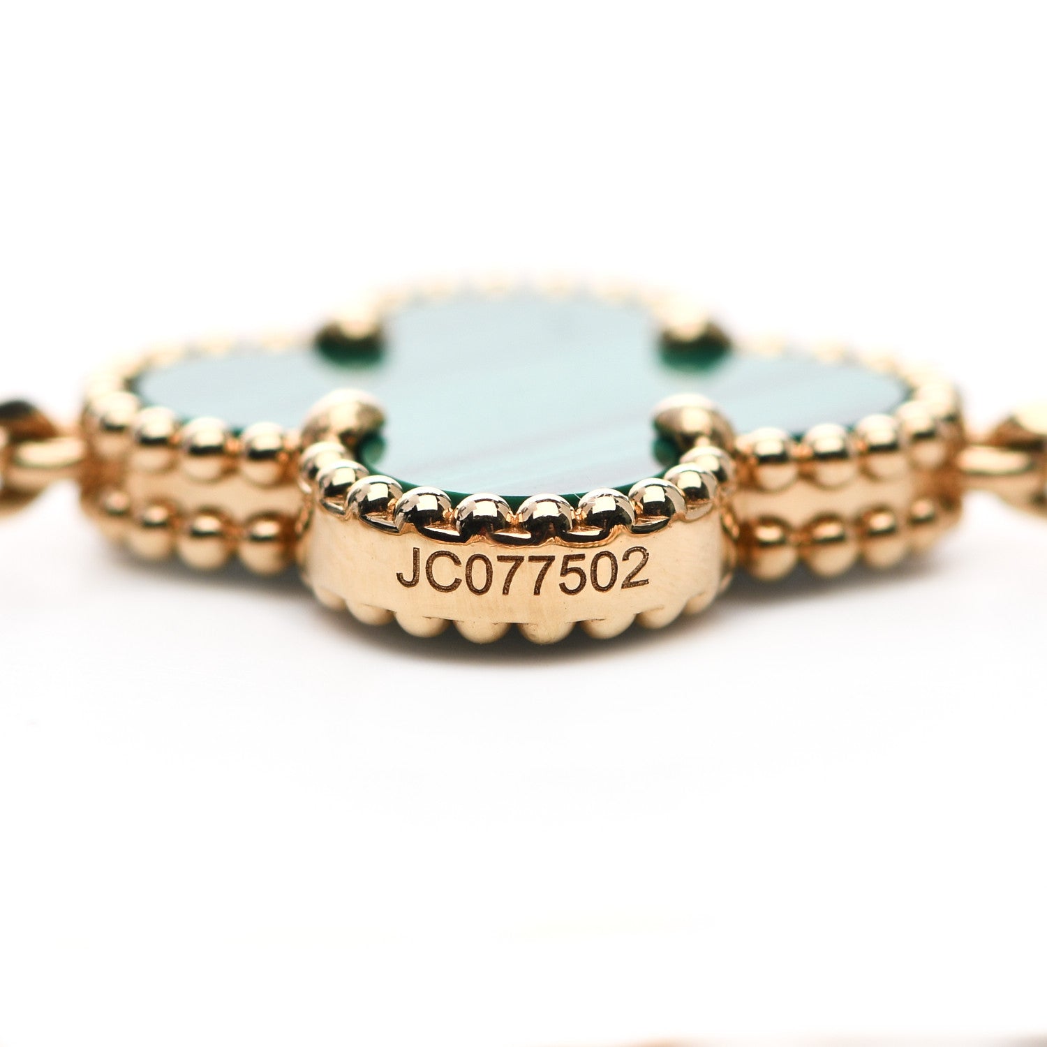Van Cleef & Arpels 18K Yellow Gold Malachite 5 Motifs Vintage Alhambra Bracelet 4 of 6