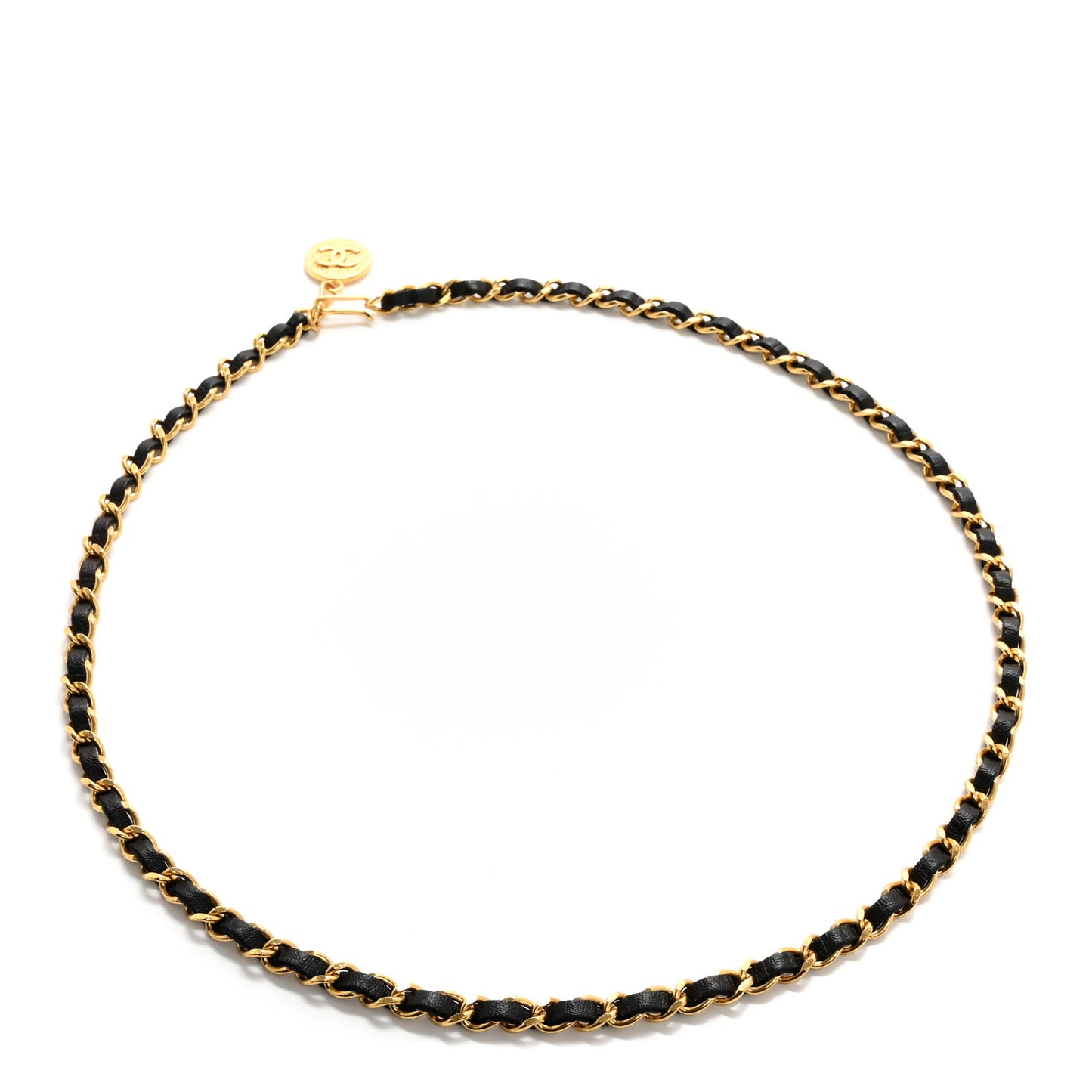 Lambskin Chain 31 Rue Cambon Medallion Belt Gold Black