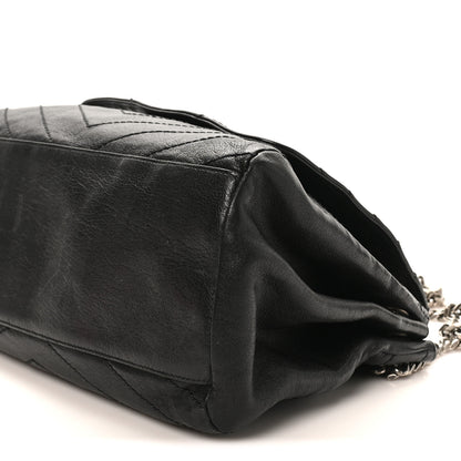 Saint Laurent Pebbled Lambskin Chevron Monogram Large Nolita Black 10 of 11