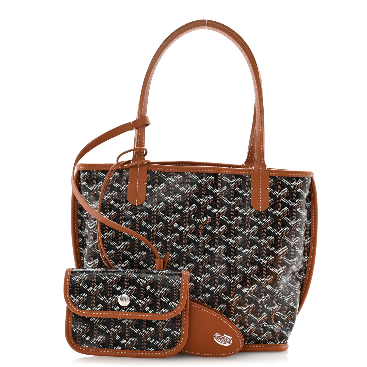 Goyardine Reversible Mini Anjou Black Gold
