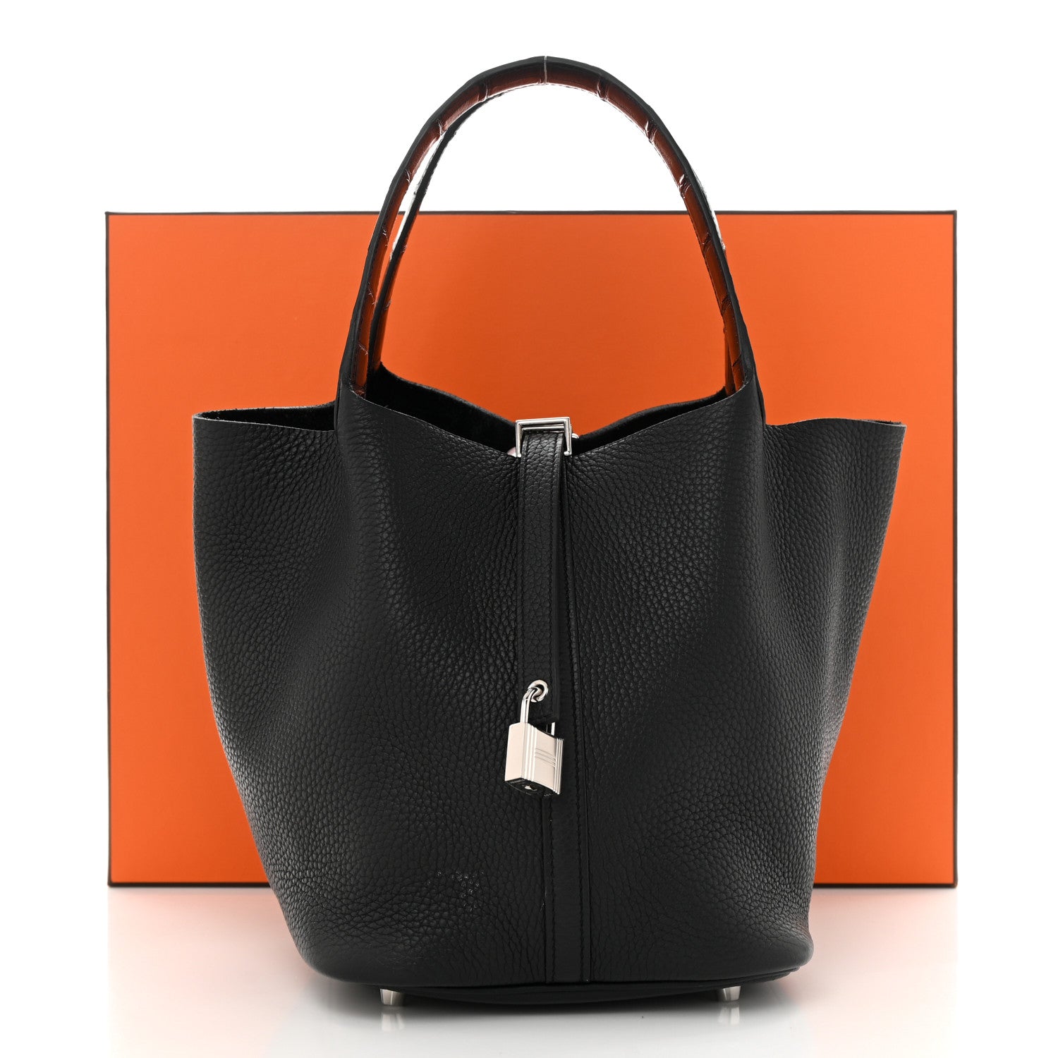 Hermes Taurillon Clemence Matte Alligator Picotin Lock Touch 22 MM Black 12 of 12