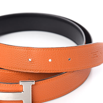 Hermes Swift Togo 32mm Constance Reversible H Belt 110 Black Orange 4 of 7