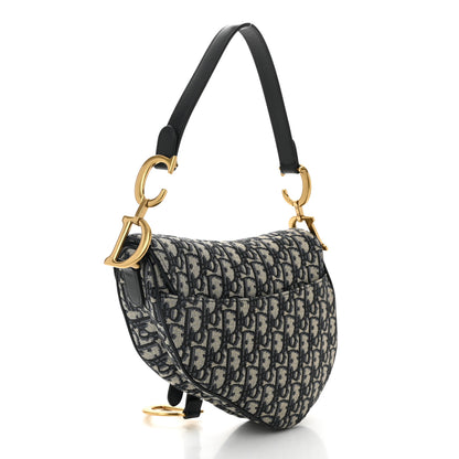 Christian Dior Oblique Saddle Bag Blue 3 of 10
