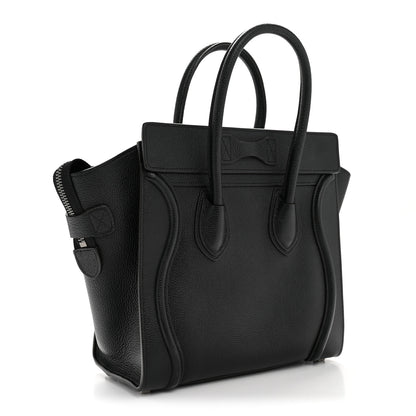 Celine Drummed Calfskin Micro Luggage Black 4 of 19