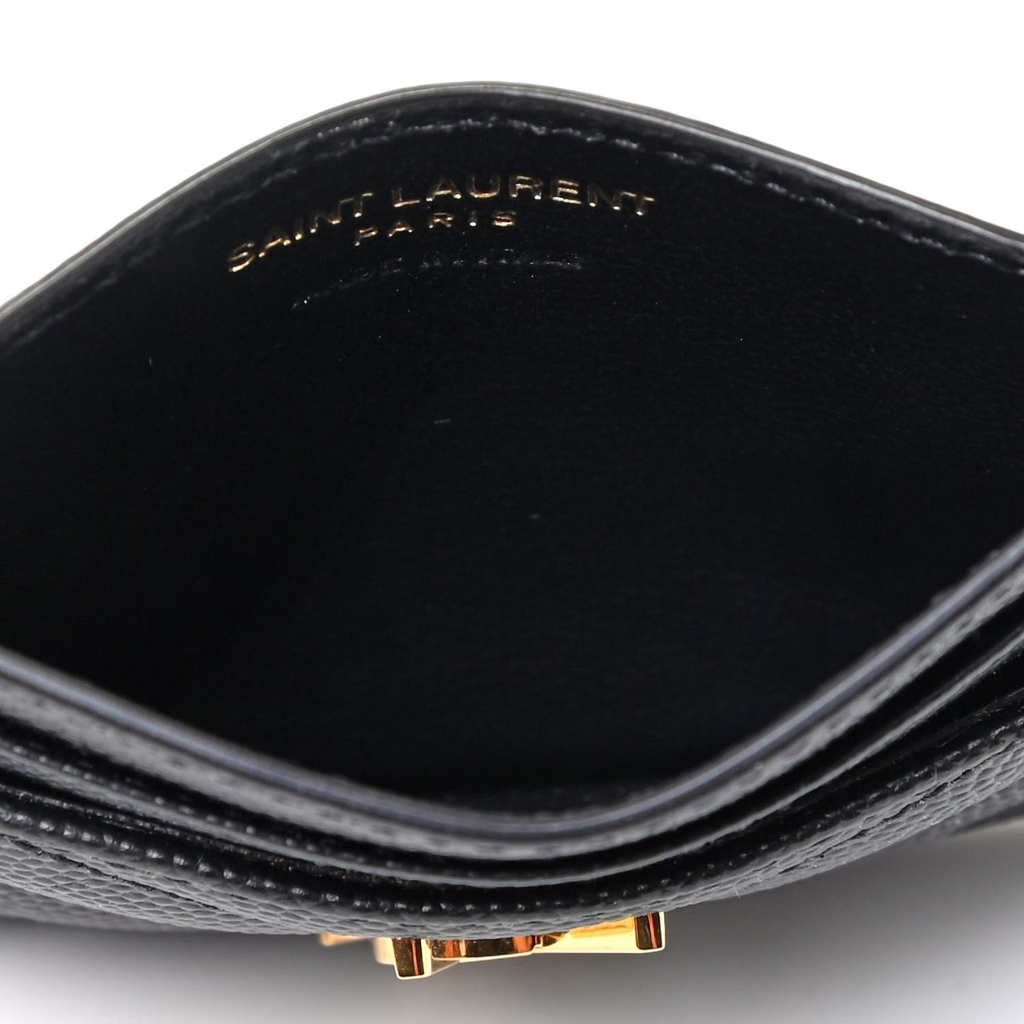 Grain De Poudre Matelasse Chevron Monogram Credit Card Case Black