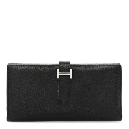 Hermes Chevre Mysore Bearn Tri-Fold Wallet Black 1 of 7