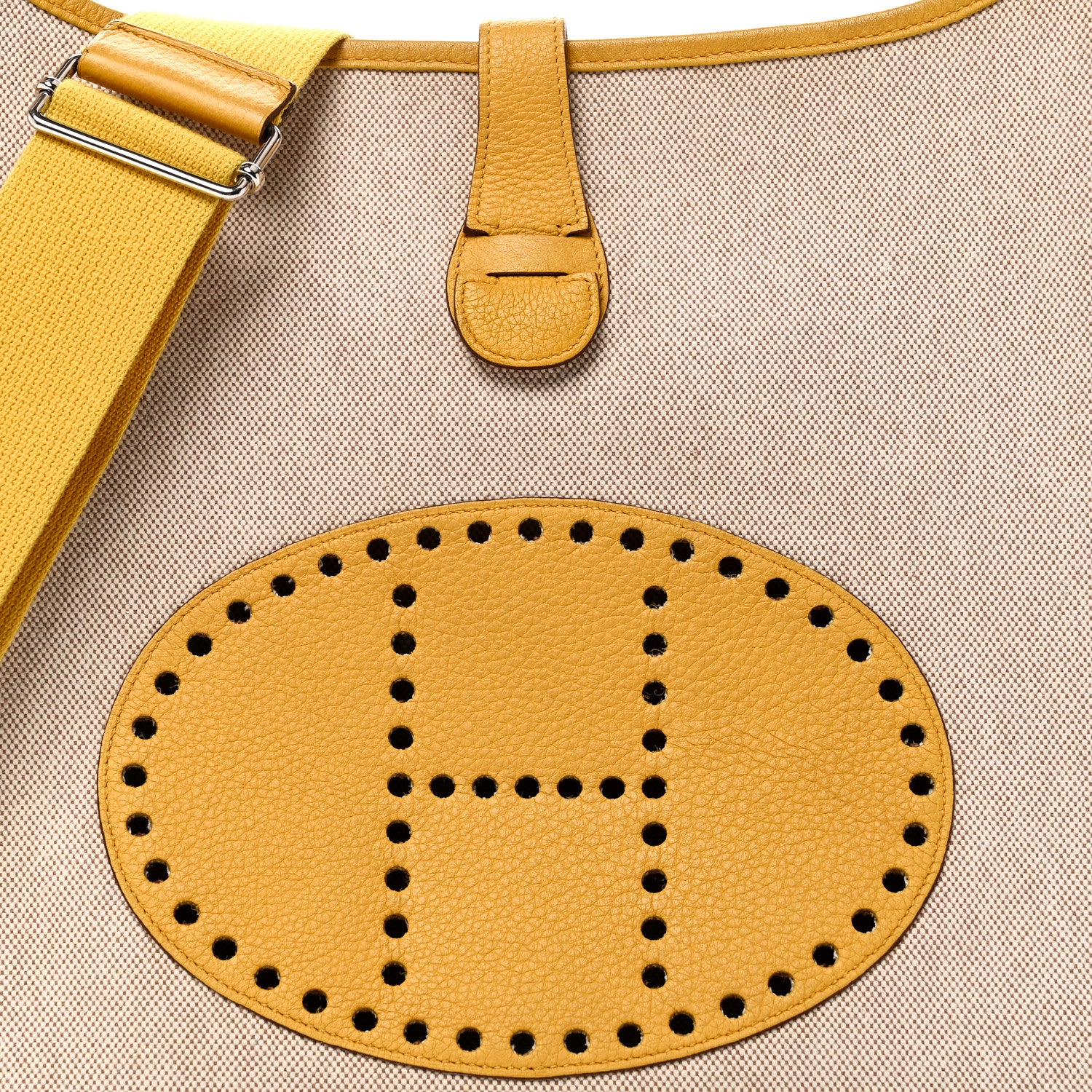 Hermes Toile Taurillon Clemence Evelyne III GM Jaune 8 of 11