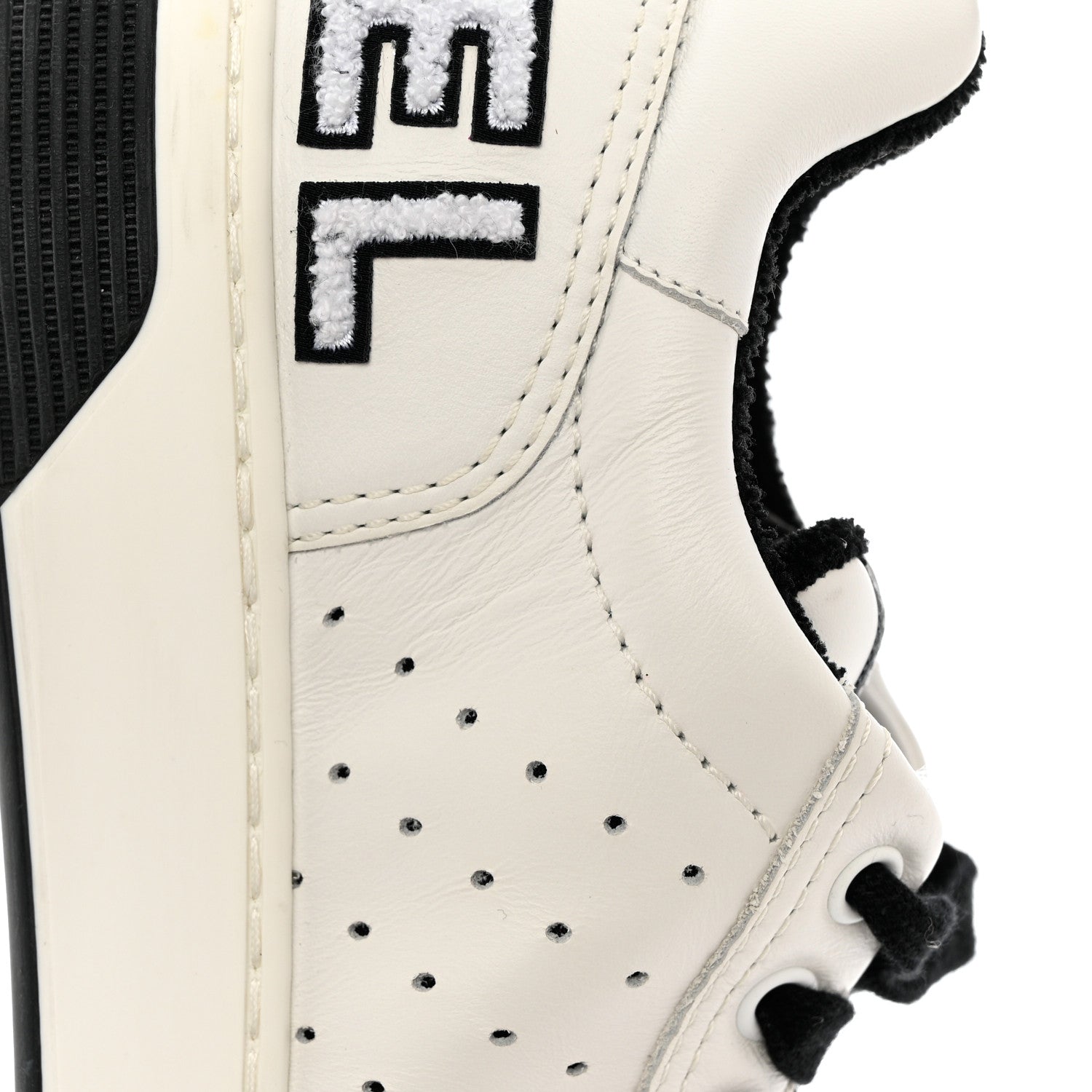 Chanel Calfskin Womens Logo Sneakers 37.5 White Black 10 of 11
