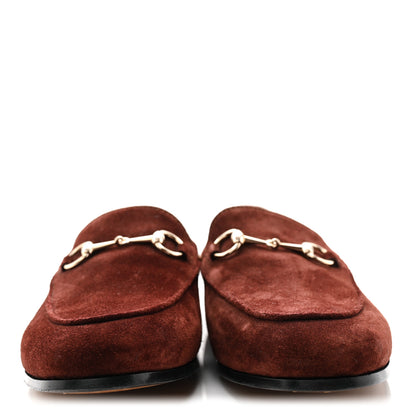 Gucci Suede Horsebit Womens Jordaan Loafers 38.5 Brown 2 of 9