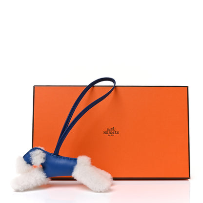 Hermes Milo Lambskin Shearling Budy Charm Bleu Saphir 4 of 4