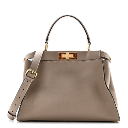 Fendi Vitello Seta Plexiglass Tortoise Medium Peekaboo Iconic Satchel Tortora 1 of 10