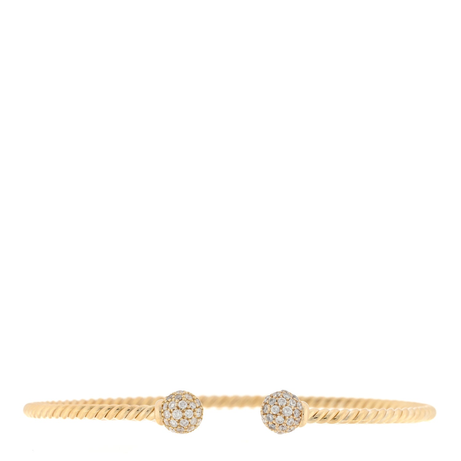 David Yurman 18K Yellow Gold Diamond 6mm Solari Bracelet 1 of 3
