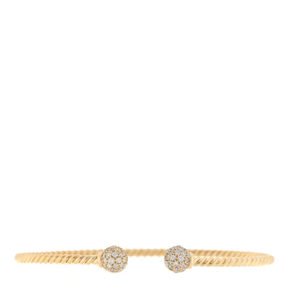 David Yurman 18K Yellow Gold Diamond 6mm Solari Bracelet 1 of 3