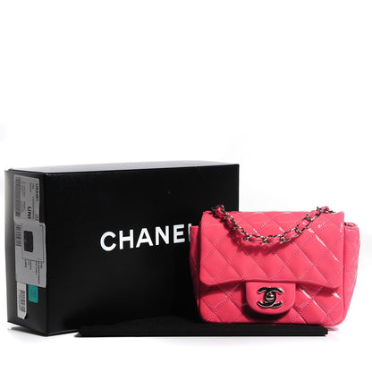 Chanel Patent Quilted Mini Square Flap Pink 5 of 9