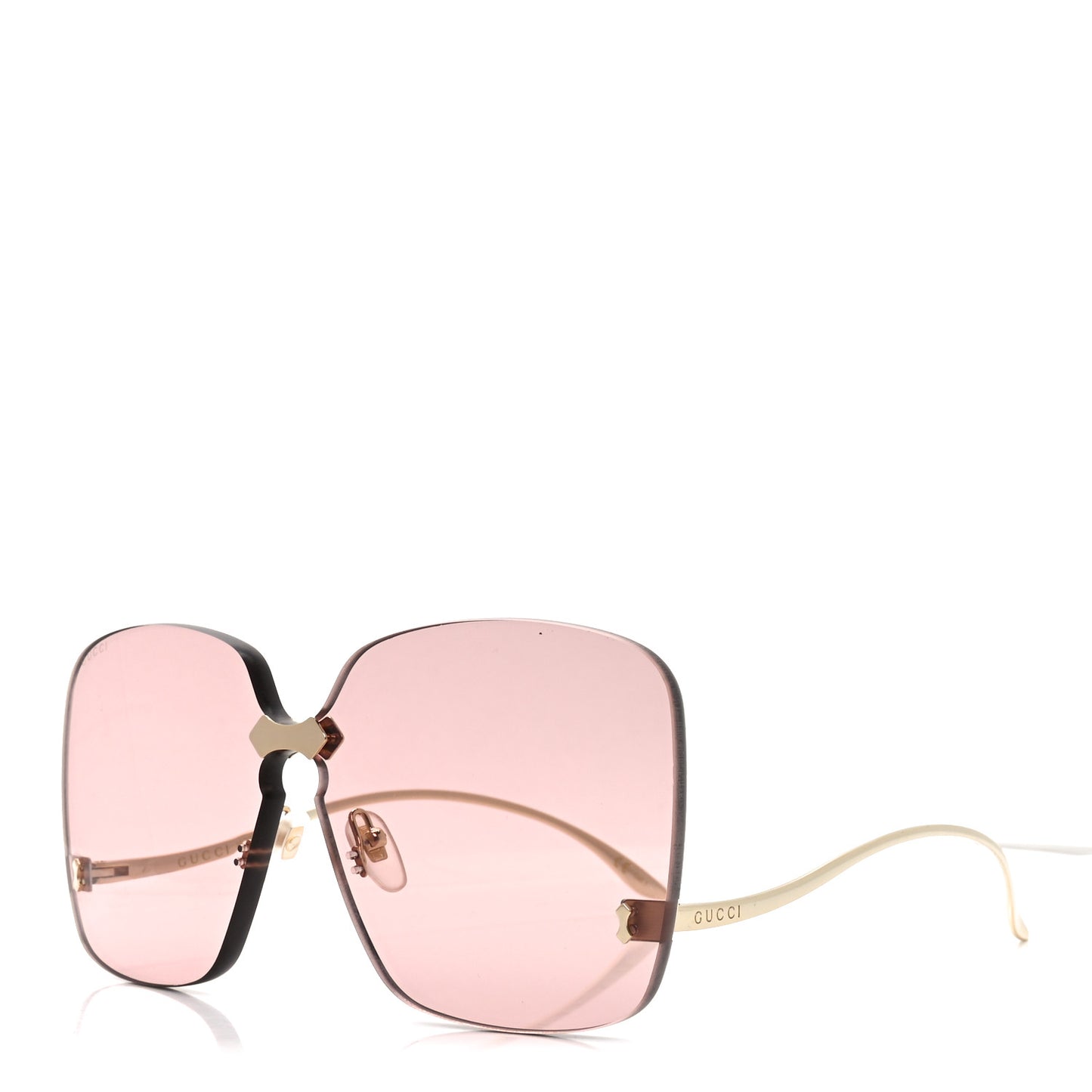 Rimless Sunglasses GG0352S Gold Flash Pink