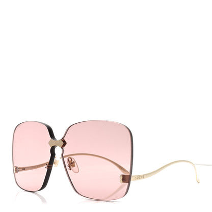 Gucci Rimless Sunglasses GG0352S Gold Flash Pink 1 of 7