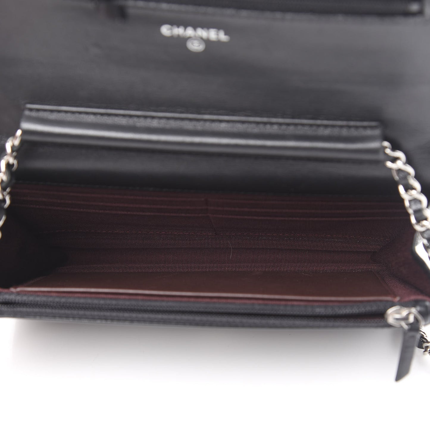Lambskin Quilted Wallet On Chain WOC Black