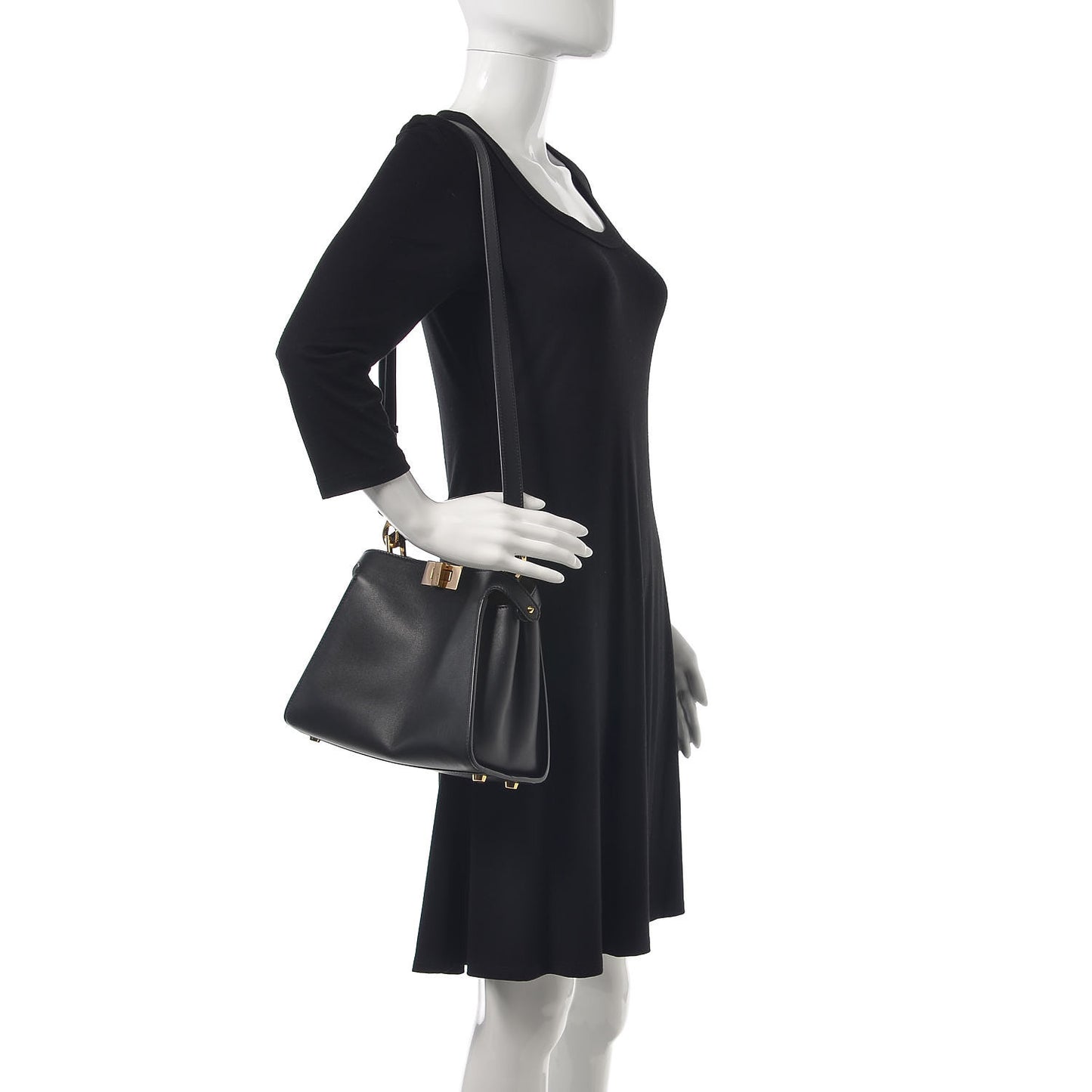 Vitello Tahiti Burro Medium Peekaboo Iconic Essentially Satchel Black Corda