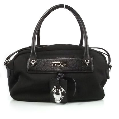 Marc Jacobs Nylon Leather Charlie Frog Bowler Black 1 of 9