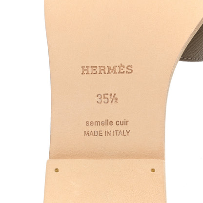 Hermes Epsom Oran Sandals 35.5 Etoupe 6 of 9