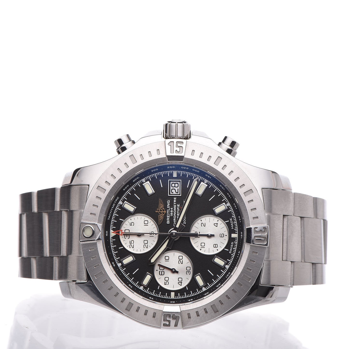 Stainless Steel 44mm Colt Chronograph Automatic Watch Black A13388