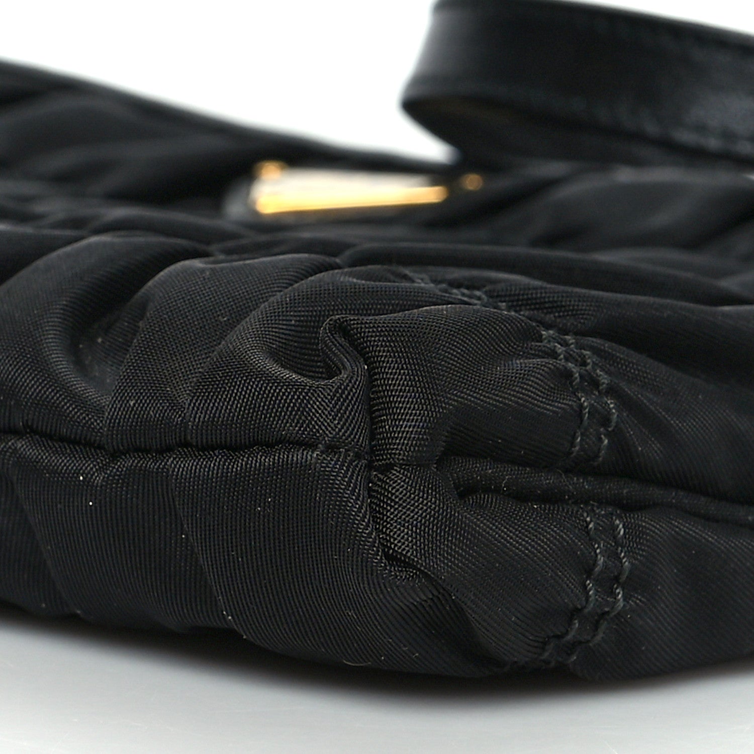 Prada Tessuto Nylon Gaufre Shoulder Bag Black 8 of 8