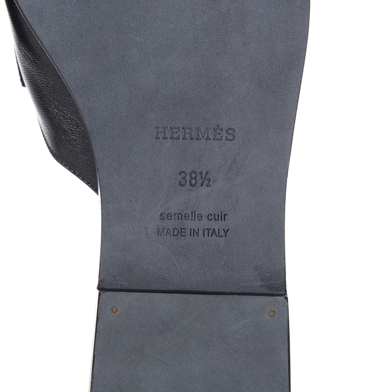 Hermes Goatskin Auteuil Sandals 38.5 Black 8 of 10