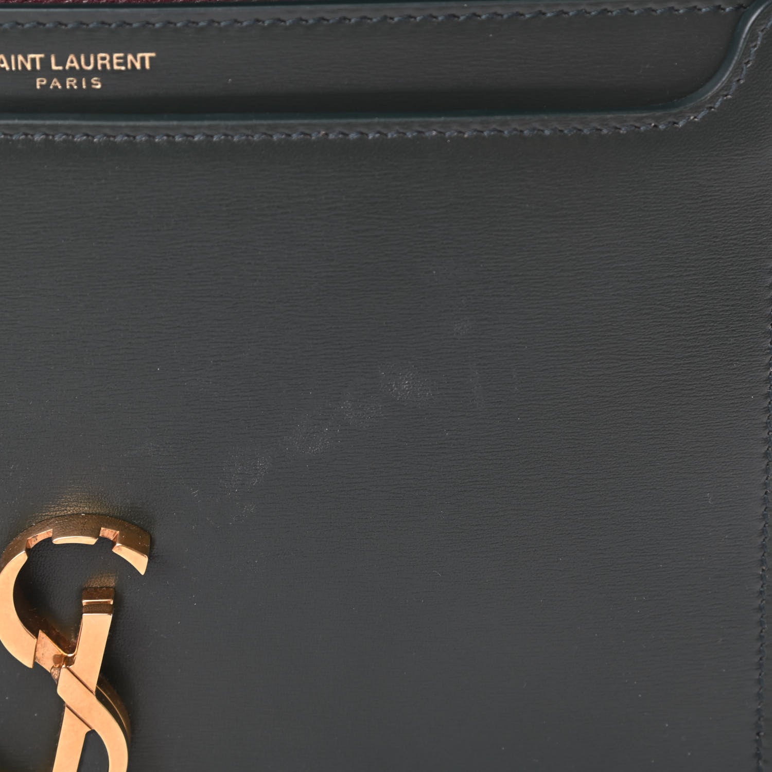 Saint Laurent Smooth Calfskin Monogram Cassandra Clasp Bag Dark Green 12 of 15