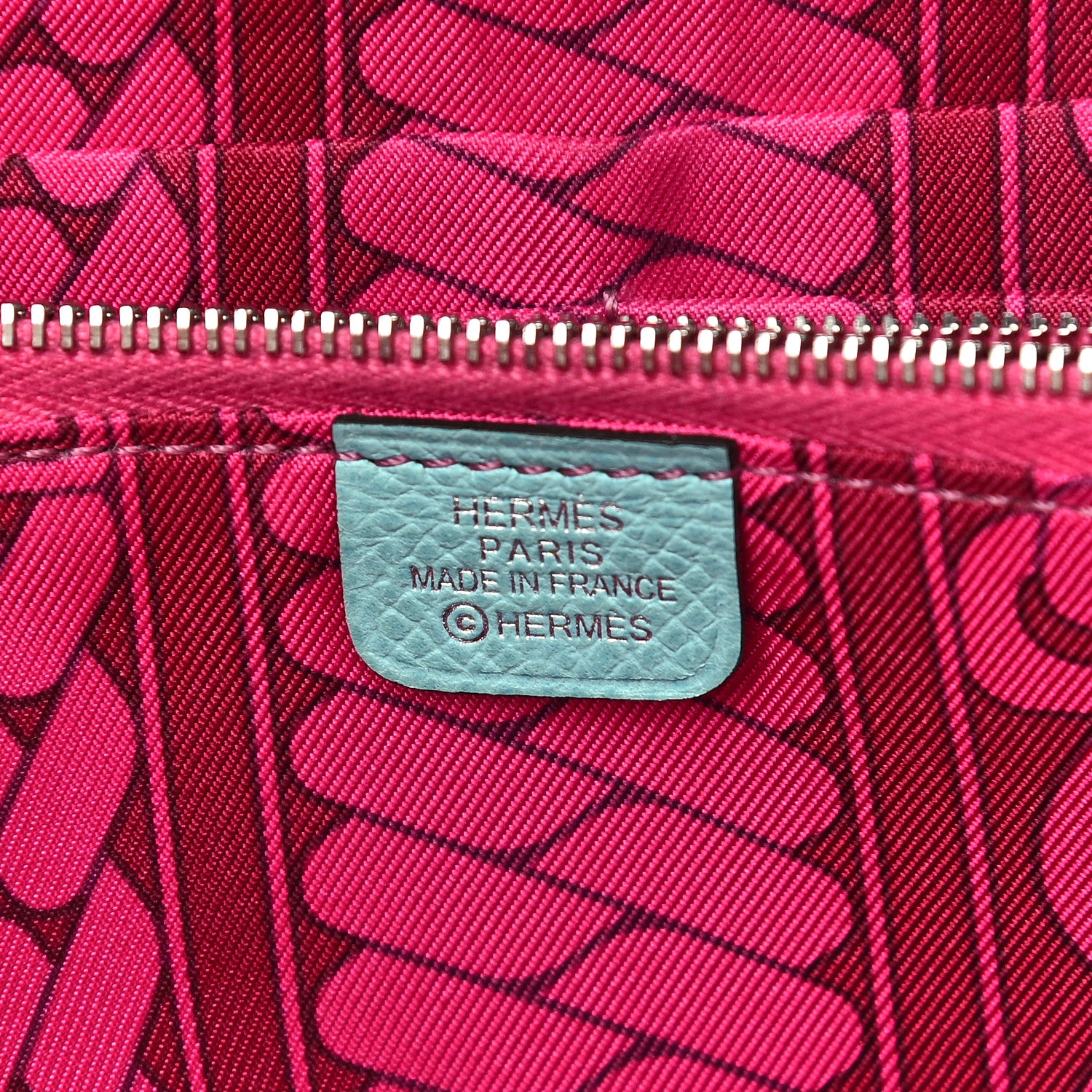 Hermes Epsom Silk'In Wallet Bleu Atoll Rose Tyrien 6 of 15