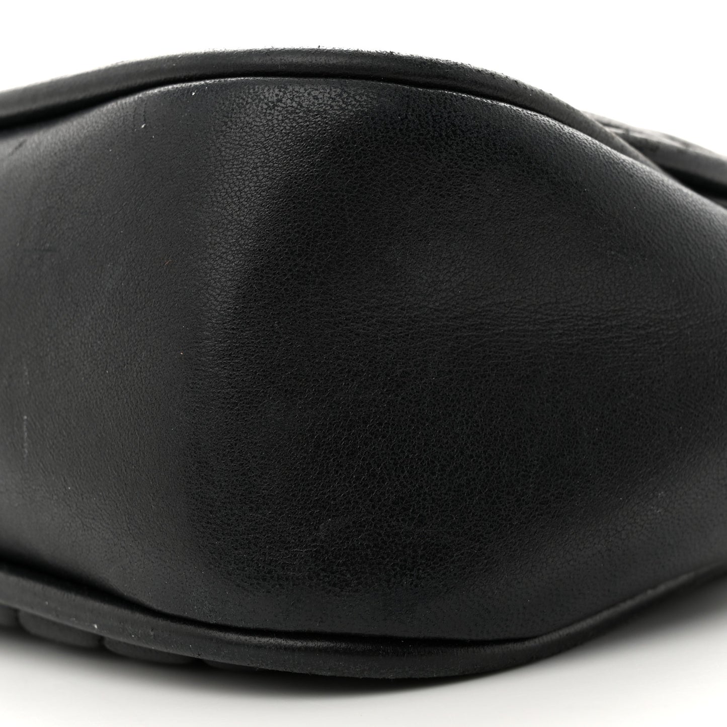 Lambskin Reverse Chevron Quilted Round Top Handle Flap Black