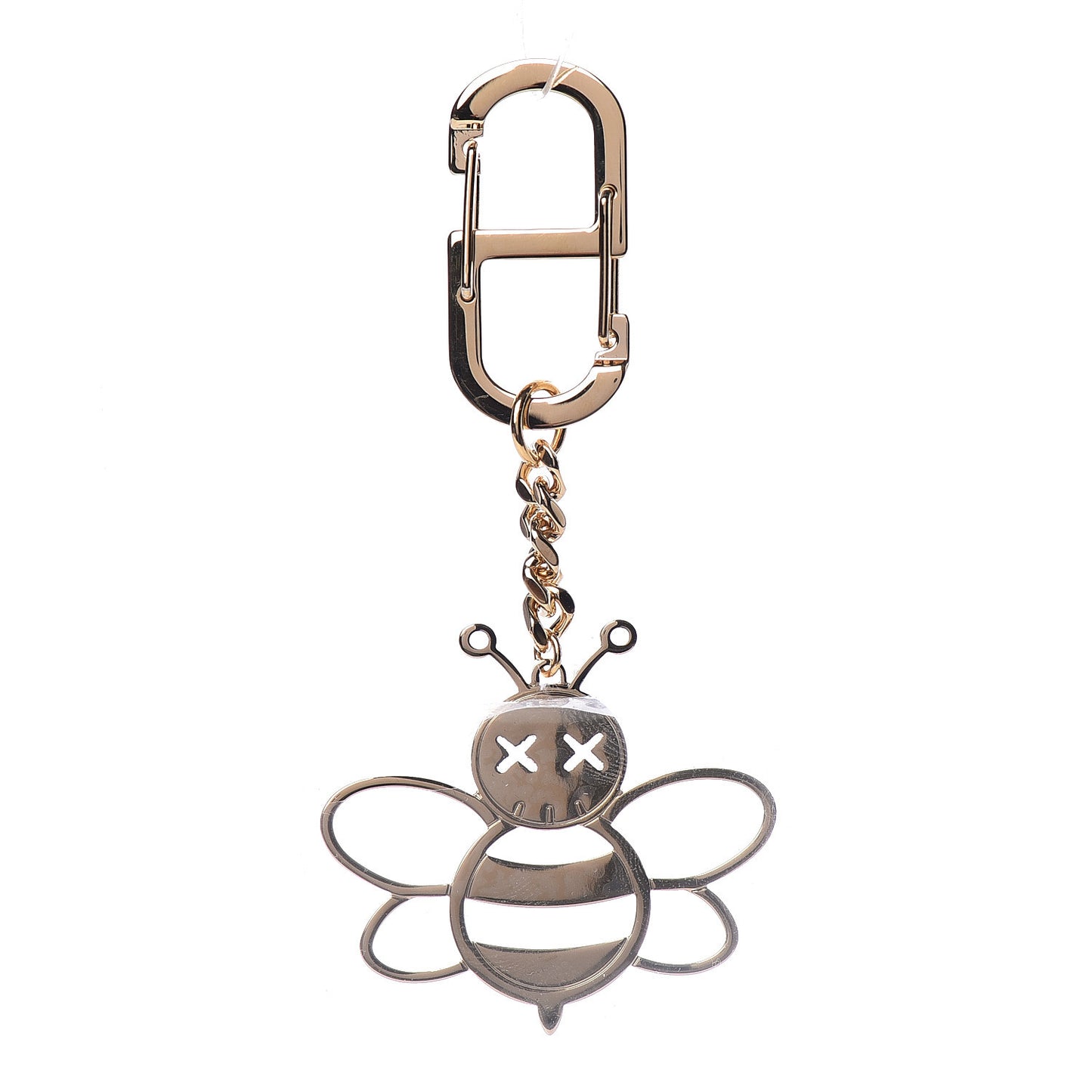 x KAWS Brass Bee Charm Key Ring Gold
