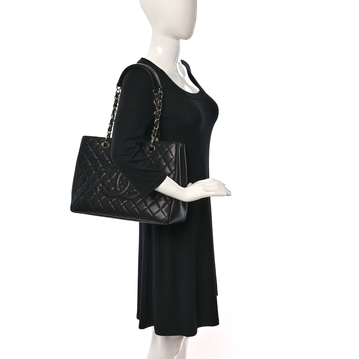 Caviar Quilted XL Grand Shopping Tote GST Black