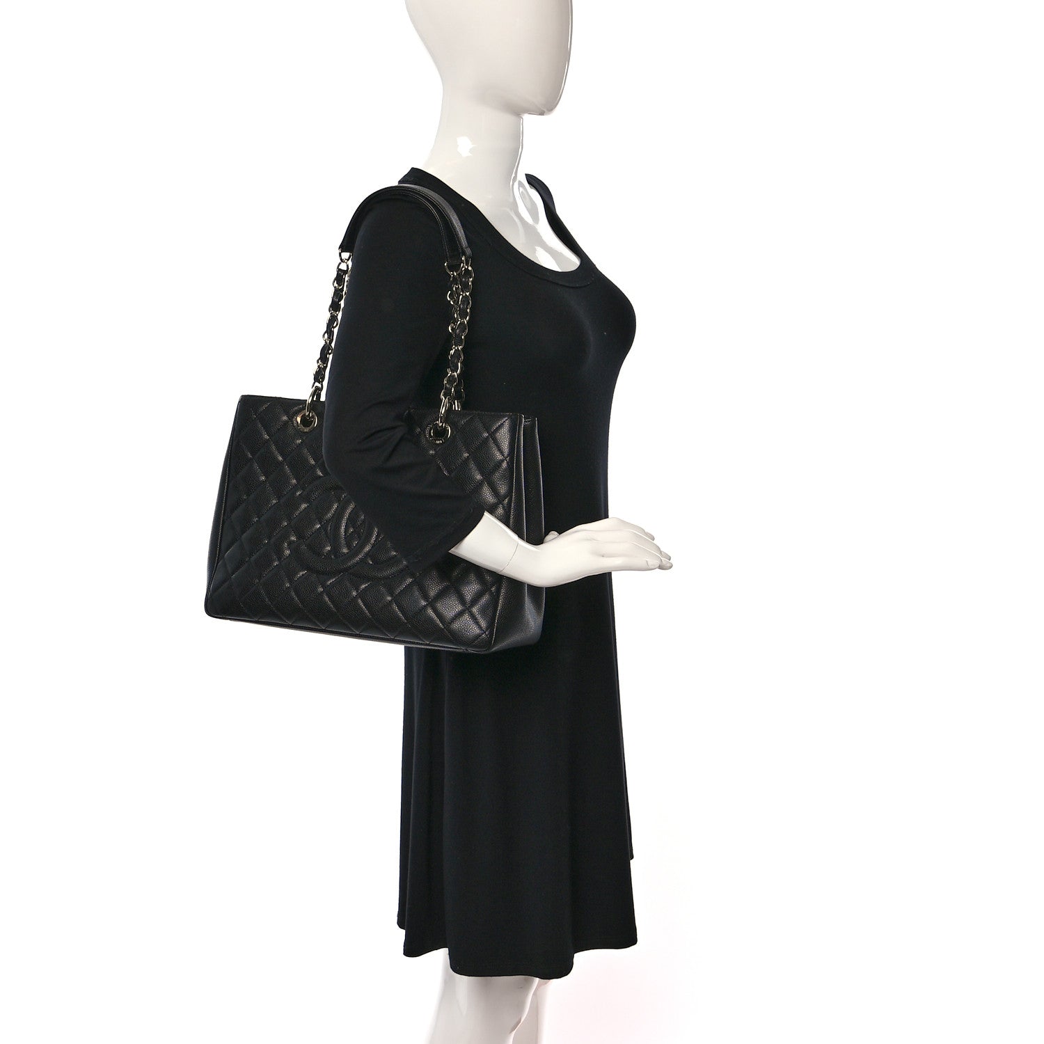 Chanel Caviar Quilted XL Grand Shopping Tote GST Black 2 of 8