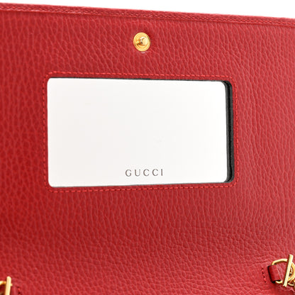 Gucci Dollar Calfskin Mini GG Marmont Chain Wallet Hibiscus Red 6 of 9