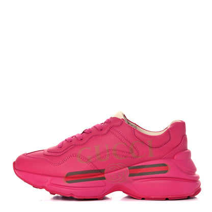 Gucci Calfskin Logo Womens Rhyton Sneakers 36 Box Pink 1 of 10